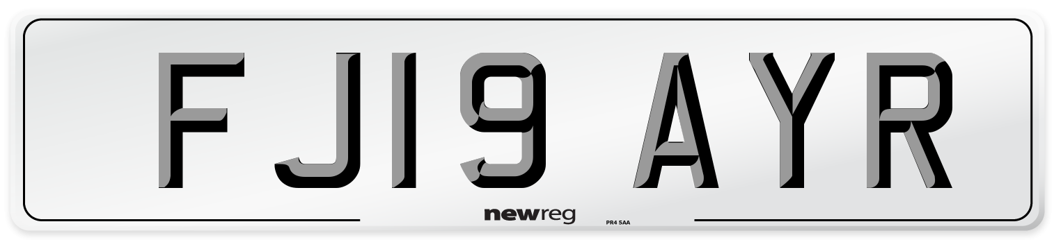 FJ19 AYR Number Plate from New Reg